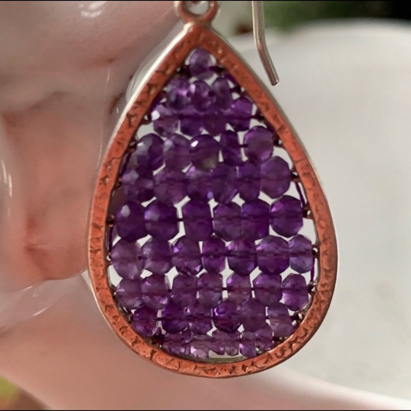 Silpada Amethyst Earrings 925SS - Picture 3 of 5